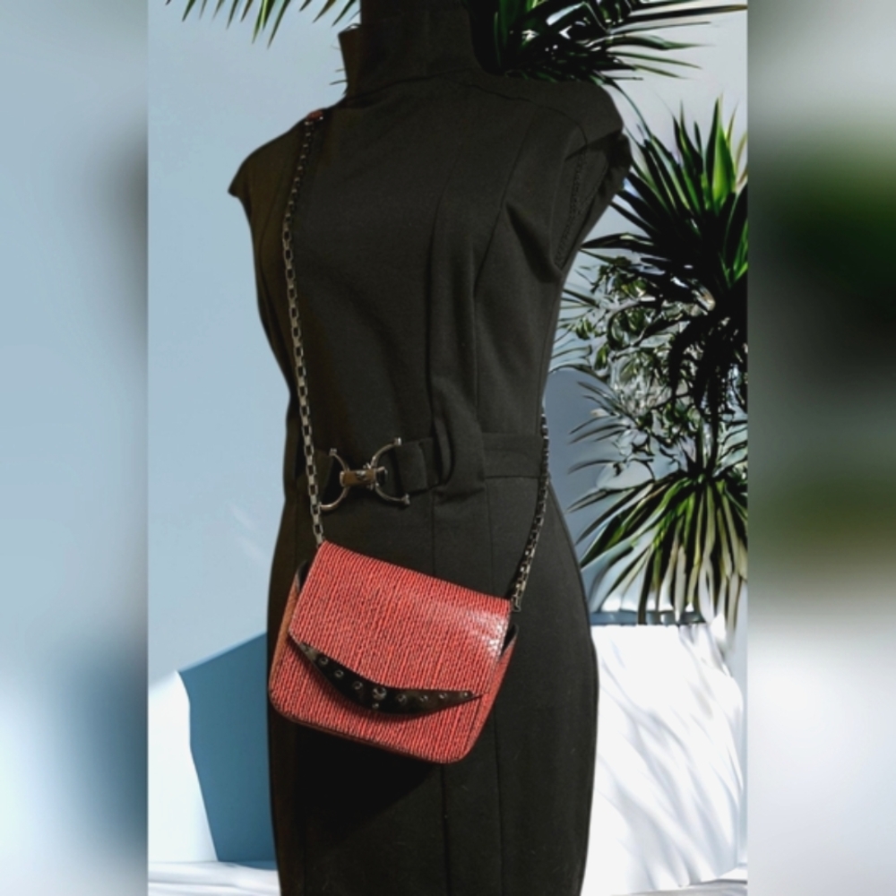 Sam Edelman CIRCUS Small Black Red Crossbody Purse